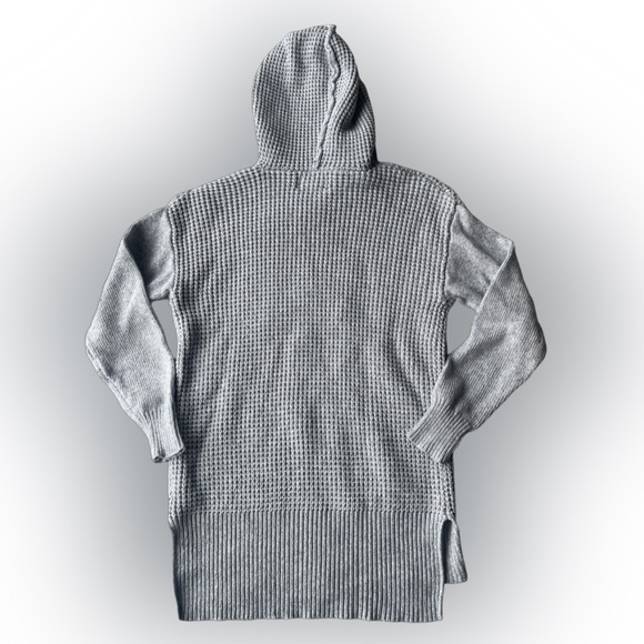 Cynthia Rowley Waffle Knit Gray Sweater Hoodie - Size Small - Picture 3 of 8